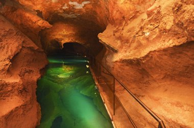 River Cave water pool Jenolan Caves Australia  clipart