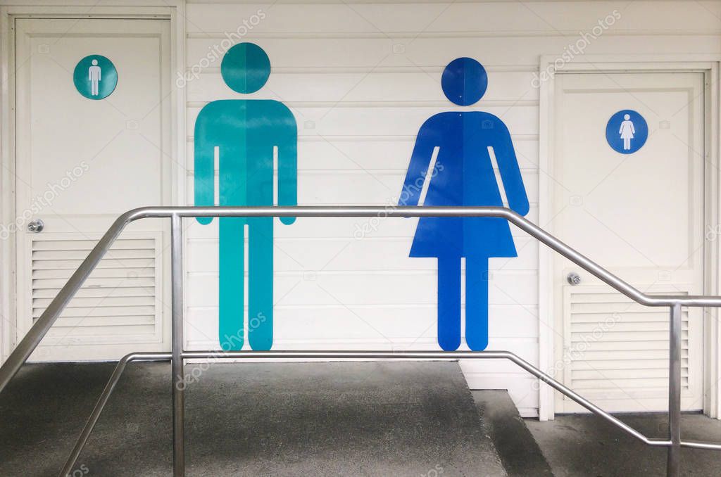 Toilet signs of men and woman 