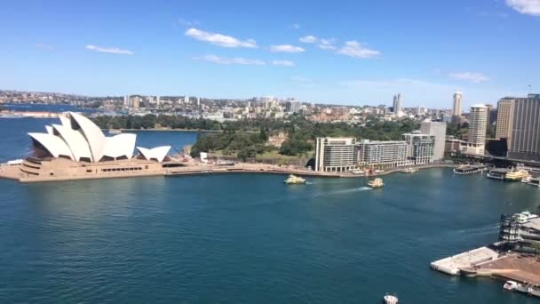 Letecký Pohled Sydney Harbor Opeře Sydney Australia Opery Nejvíce Ikonická — Stock video