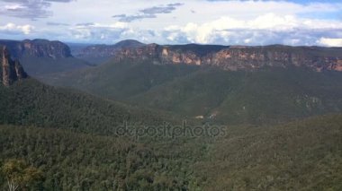 Blue Mountains Avustralya'da Grose Vadisi'nin Timelapse
