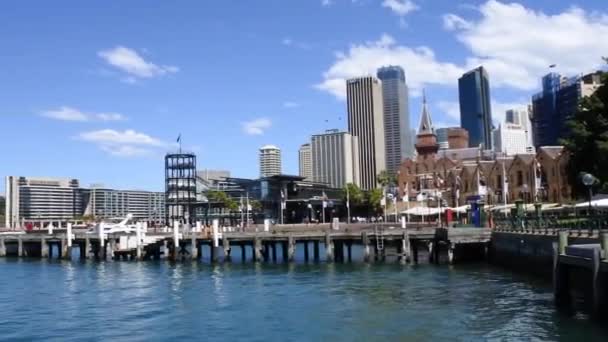 Sydney Inham Met Opera House Een Veerboot Die Uit Van — Stockvideo