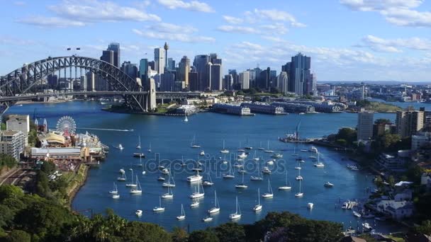 オーストラリア シドニーのスカイラインのパノラマの空中写真 — ストック動画