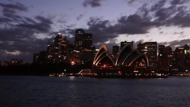 New South Wales Australia Sydney Alacakaranlıkta Manzarası Sydney Avustralya Mali — Stok video