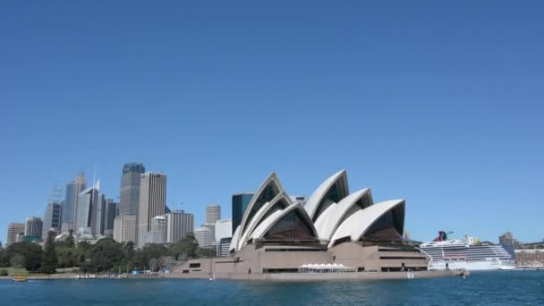 Sydney Skyline Från Vatten Synpunkt Sydney Harbour New South Wales — Stockvideo