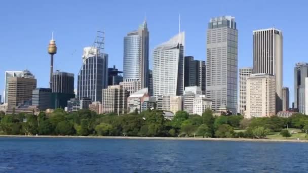 Κεντρική επιχειρηματική περιοχή του Σίδνεϊ στον ορίζοντα Σίδνεϊ της Αυστραλίας — Αρχείο Βίντεο