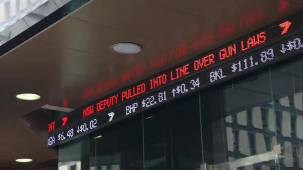 Sydney Ekim 2016 Visual Ekran Sydney Borsası Asx Günlük Cirosu — Stok video