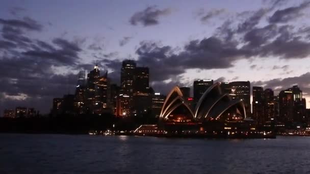 Skyline Van Sydney Central Business District Schemering New South Wales — Stockvideo
