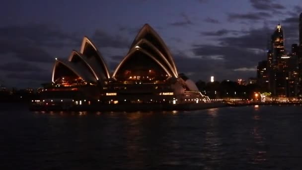 Sydney Opera House Dusk Sydney New South Wales Australia Tone — стоковое видео