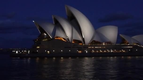 Sydney Opera House Skymningen Sydney New South Wales Australia Tonen — Stockvideo