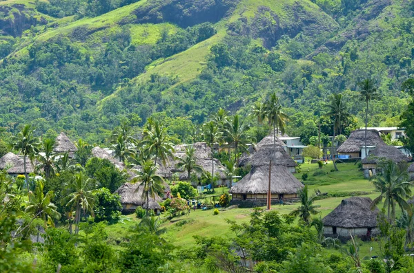 Letecký pohled na obec Navala Fidži — Stock fotografie