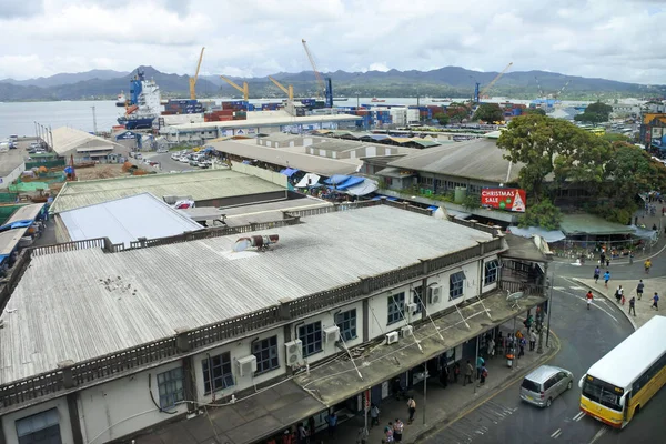 Suva Ene 2017 Vista Aérea Del Centro Puerto Suva Fiyi — Foto de Stock