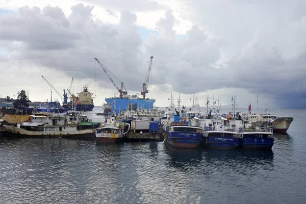Вид Воздуха Порт Сува Фиджи Порт Сувы Является Крупнейшим Самым — стоковое фото