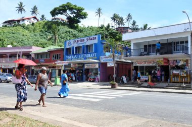 Savusavu şehir ana cadde Vanua Levu Fiji