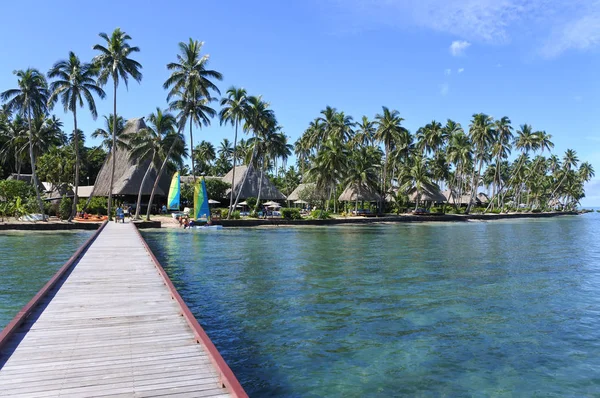 Peyzaj tropikal bir Resort Fiji — Stok fotoğraf