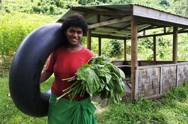 Inhemska fijianska kvinna i Fiji — Stockfoto