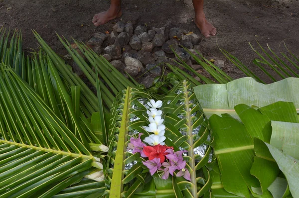 Fijian voedsel Lovo in Fiji-eilanden — Stockfoto