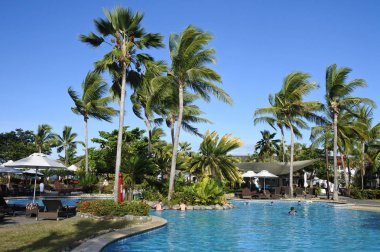 Tropical resort in Fiji clipart