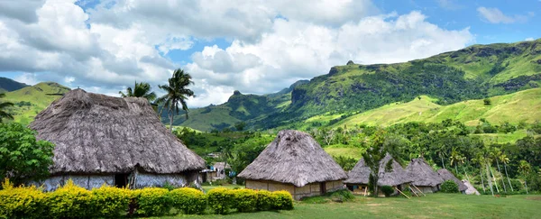 Vista panorâmica da aldeia de Navala Fiji — Fotografia de Stock