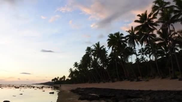 Landschap van de zonsondergang in de Coral Coast-Fiji — Stockvideo