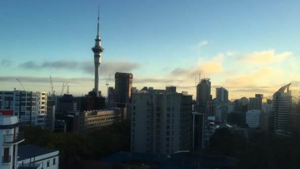 Auckland baixa skyline manhã — Vídeo de Stock