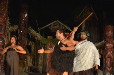 Maori people sing and dance clipart