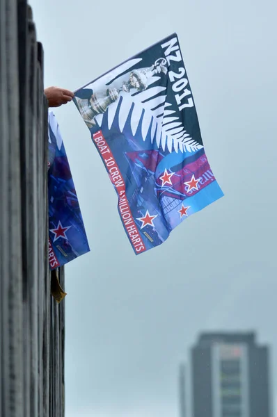 Hoş geldiniz ev sahibi takım Yeni Zelanda ve America's Cup 2017 — Stok fotoğraf