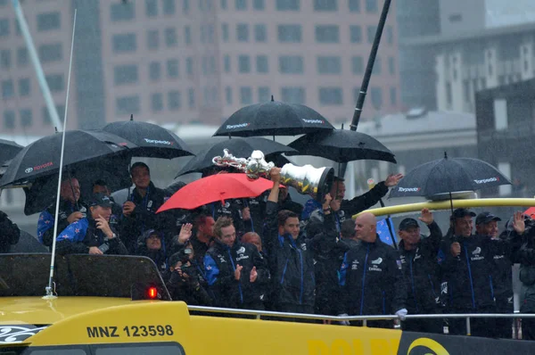 Zapraszamy do domu zespół Nowej Zelandii i America's Cup 2017 — Zdjęcie stockowe