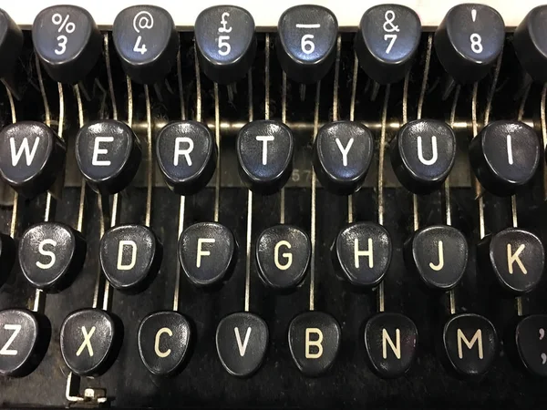 Starý psací stroj klíče vintage pozadí — Stock fotografie