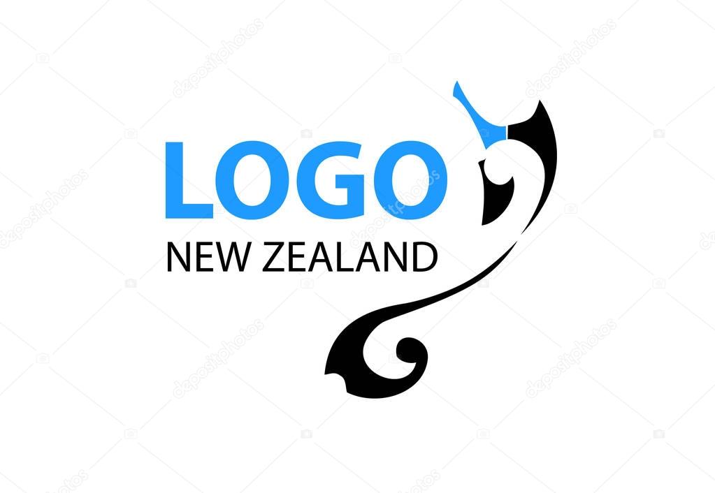 Vector - New Zealand map and logo design isolated on white background. Can be used for a wide variety of New Zealand based companies.