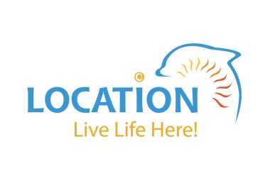 Vektör - şehir ya da kasaba promosyon logo, izole üzerinde beyaz arka plan. Vektör çizim.