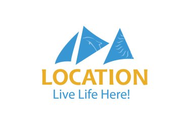 Vektör - şehir ya da kasaba promosyon logo, izole üzerinde beyaz arka plan. Vektör çizim.