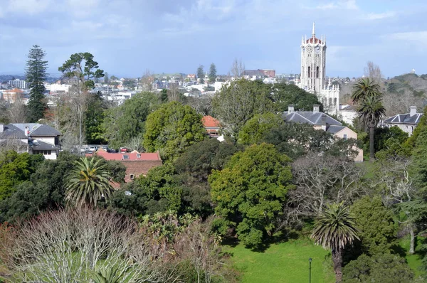 Letecký pohled na Albert parku v Aucklandu — Stock fotografie