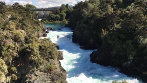 02 Aratiatia Rapids Rio Taupo Waikato Nova Zelândia — Vídeo de Stock