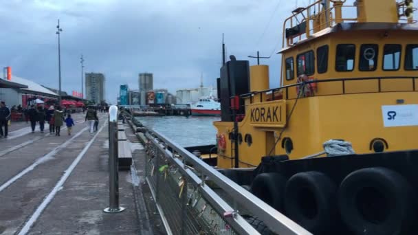 Auckland Wynyard Quarter restaurants en bord de mer — Video