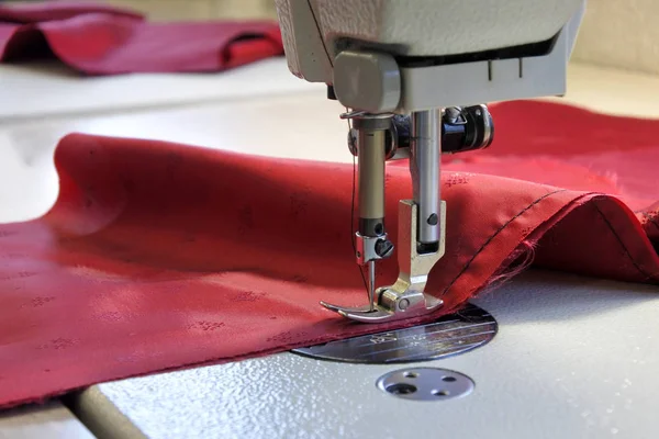 Sewing machine stitch fabrics — Stock Photo, Image