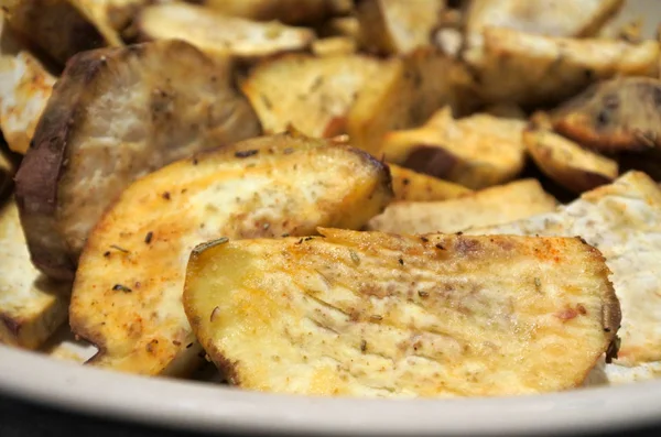 Patates dilimleri gıda arka plan — Stok fotoğraf