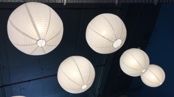 White paper lantern lamps — Stock Video