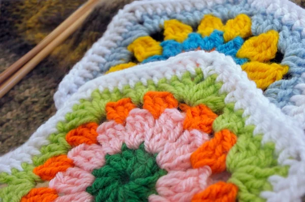 Crochet handicraft vintage artwork background — Stock Photo, Image