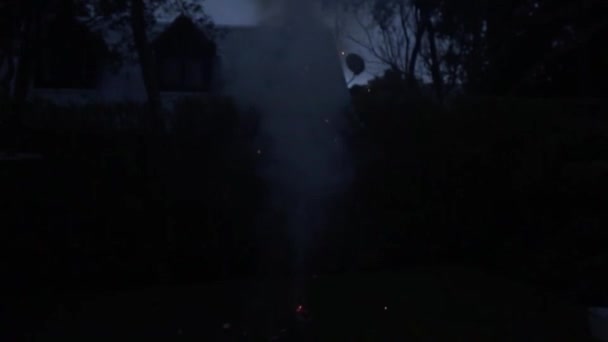 Fireworks explosiva pyrotekniska i slow motion — Stockvideo