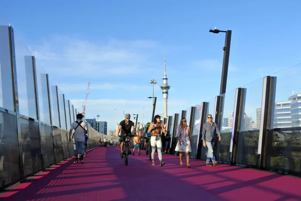 Tráfico en Auckland rosa Lightpath — Foto de Stock