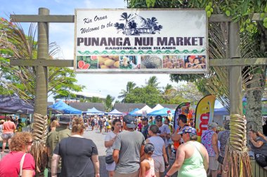 Punanga Nui Pazar Rarotonga Cook Adaları