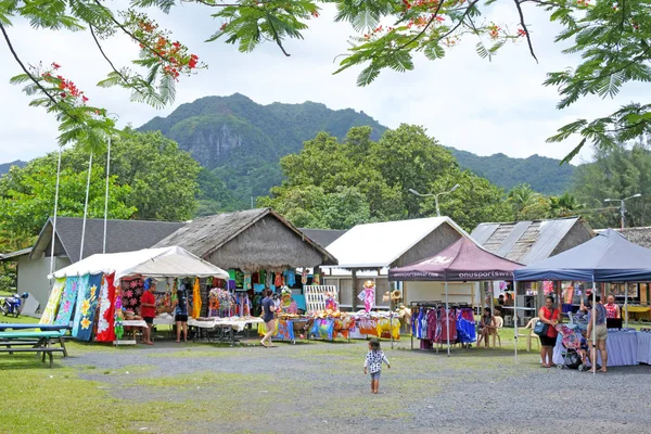 Mercado de Punanga Nui Rarotonga Islas Cook — Foto de Stock