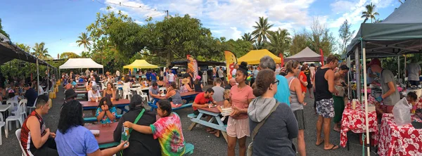 Panoráma Muri éjszakai piacok Rarotonga Cook-szigetek — Stock Fotó