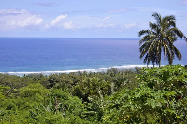 Повітряні краєвид зору морський пейзаж з верхньої частини Rarotonga Ісла — стокове фото