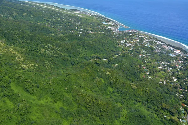 Vista aérea da paisagem das Ilhas Cook de Rarotonga — Fotografia de Stock