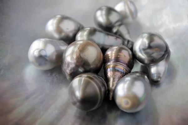 Keshi Tahitiano Black Pearls — Foto Stock