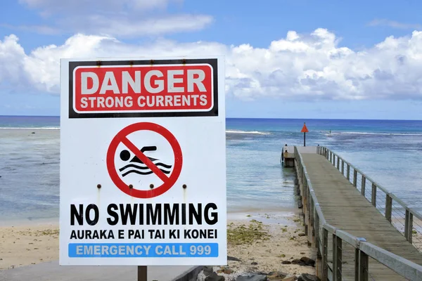 Danger Strong Currents - No Swimming sign