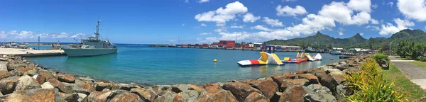 Панорамний краєвид подання Avarua гавань в Rarotonga Кука Isl — стокове фото