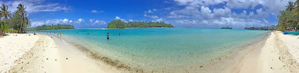 Vista panorâmica da paisagem da lagoa Muri na Ilha Rarotonga Cook — Fotografia de Stock