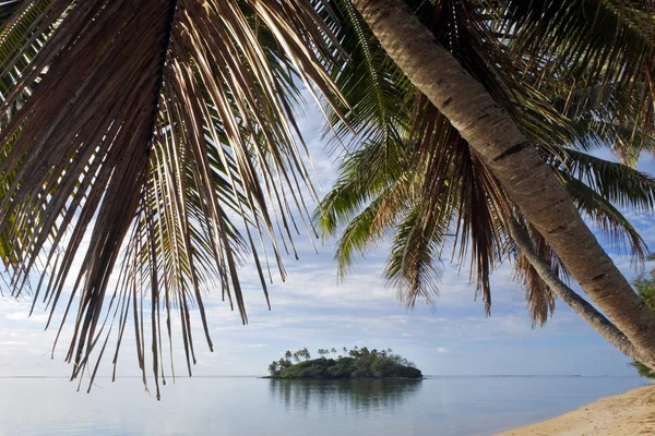 Wysepka Taakoka Muri Lagoon Rarotonga Wyspy Cooka — Zdjęcie stockowe